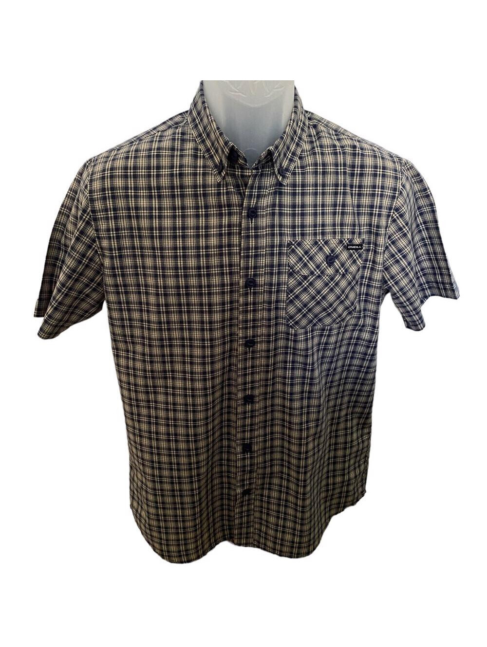 O’NEILL Blue Plaid Button Down Collared Shirt Men S Small Classic Fit